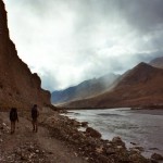 Hiking out of the Inylchek Valley, Kyrgyzstan
