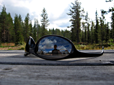 Obligatory sunglasses shot, in a Swedish forest