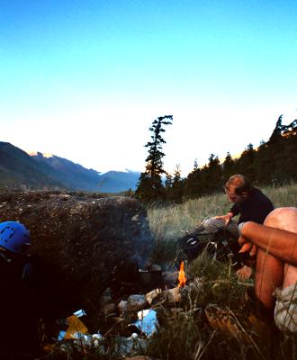 Campfire in the Inlychek Valley