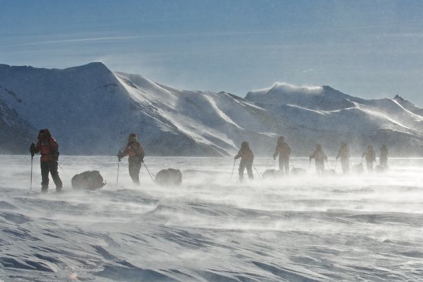 Skiing with pulks in Norway (Photo: Robert Hollingworth)