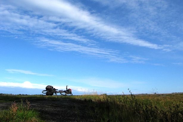 Bicycle silhouette at Swedish roadside