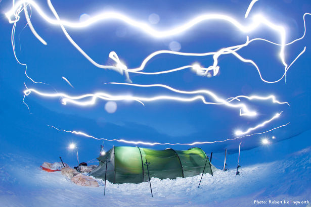 Illuminated tent in Norway (Photo: Robert Hollingworth)