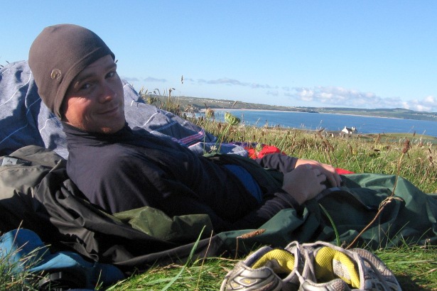 Cliff top bivouac in Cornwall