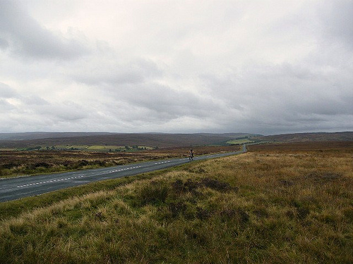 Cycling through Yorkshire moorland