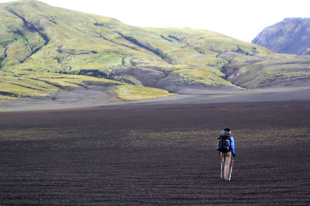 Hiking through volcanic ash in Iceland