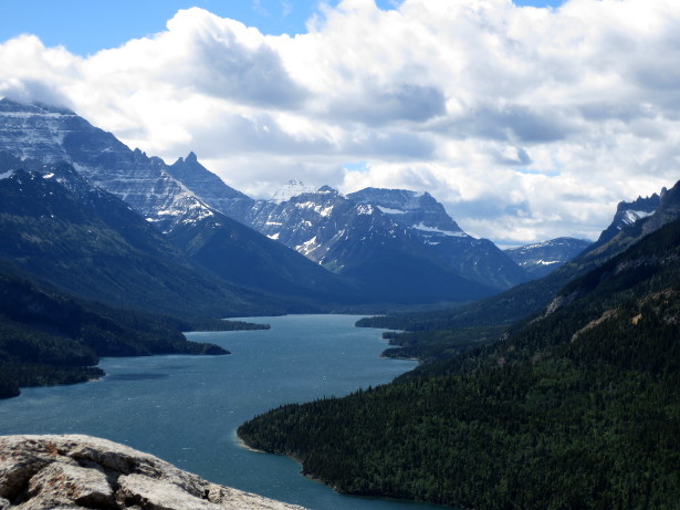 View of Waterton Lake, and the valley where I spent the 100th night