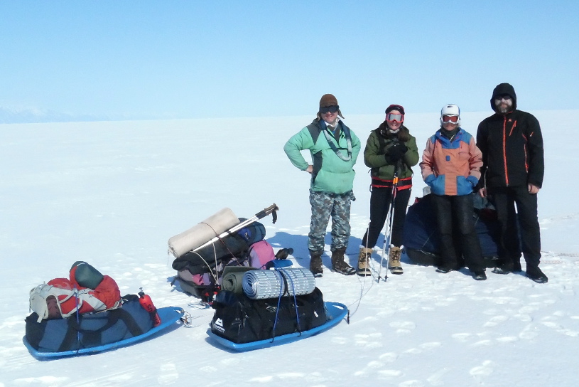 Crossing frozen Lake Baikal