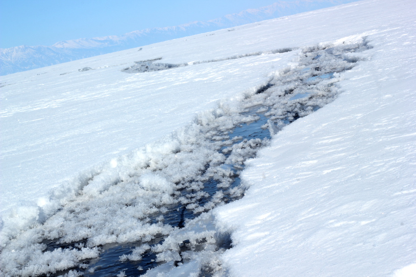 Crossing frozen Lake Baikal