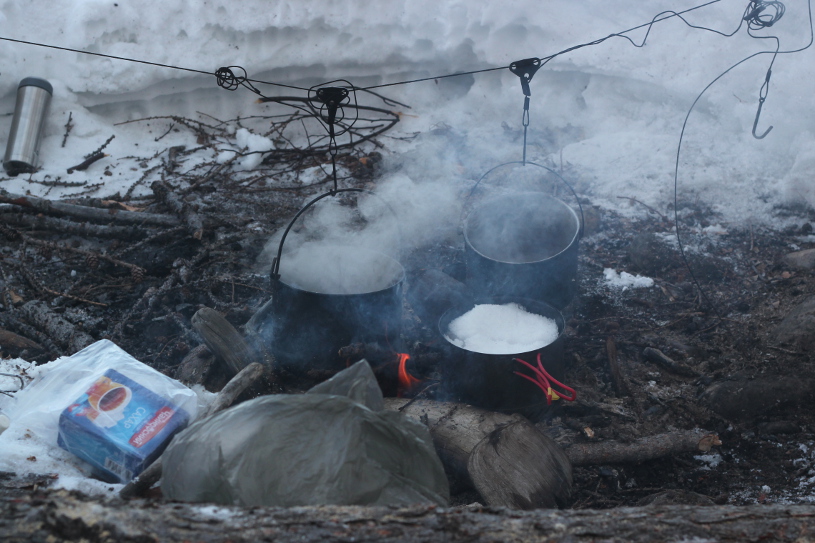 Crossing frozen Lake Baikal