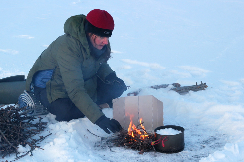 Crossing frozen Lake Baikal