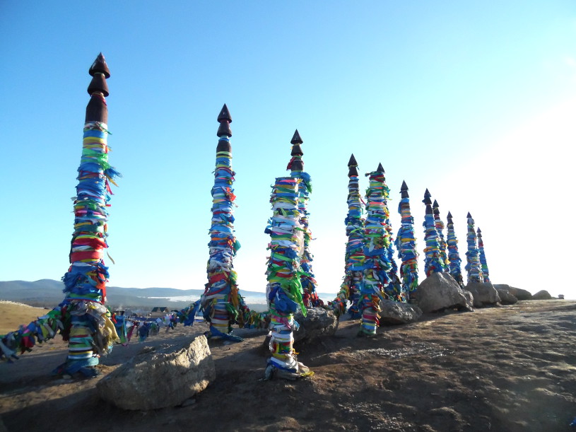 Shamanic flags on Olkhon Island