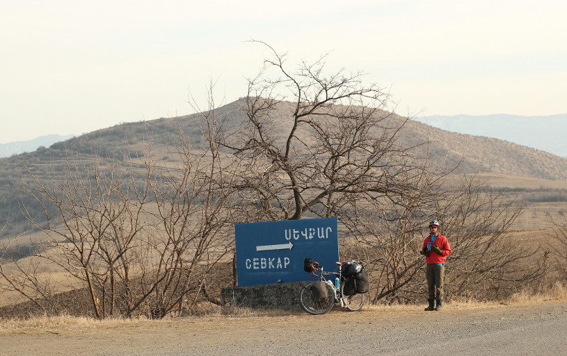 A bleak winter's day, cycling in Armenia