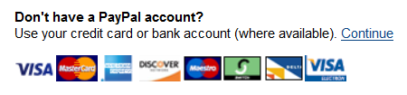 PayPal without an account