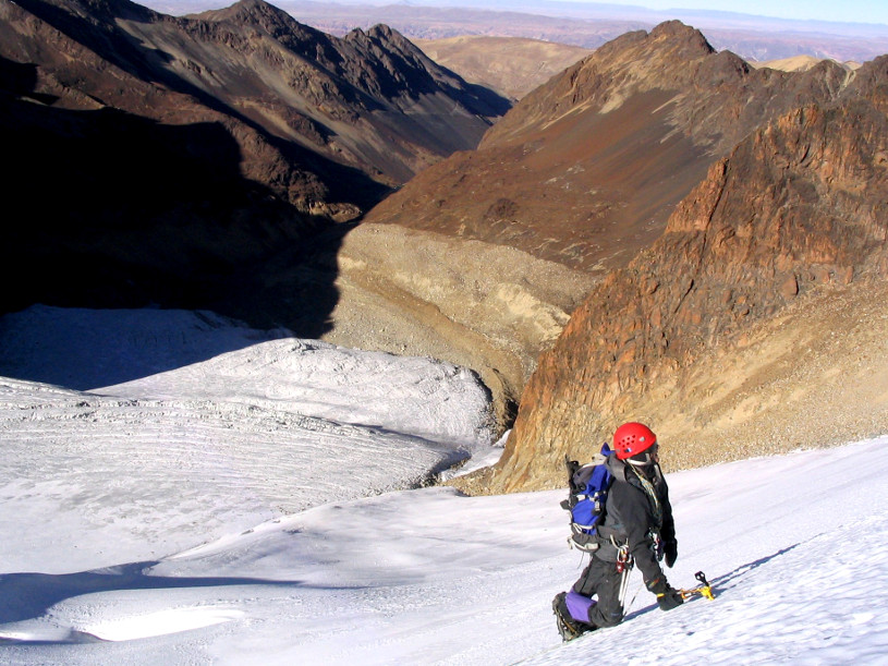 Climbing in the Bolivia Quimsa Cruz