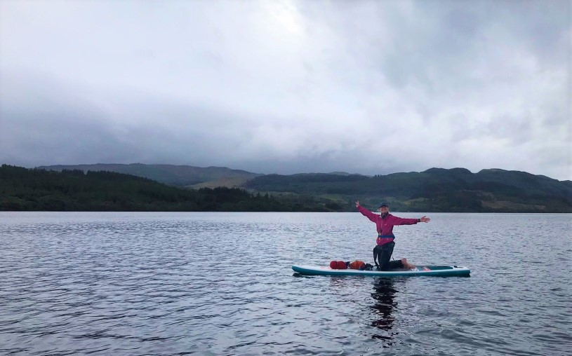 Jo Laird - Paddle-boarding -Lake Awe, Winderness and Bala