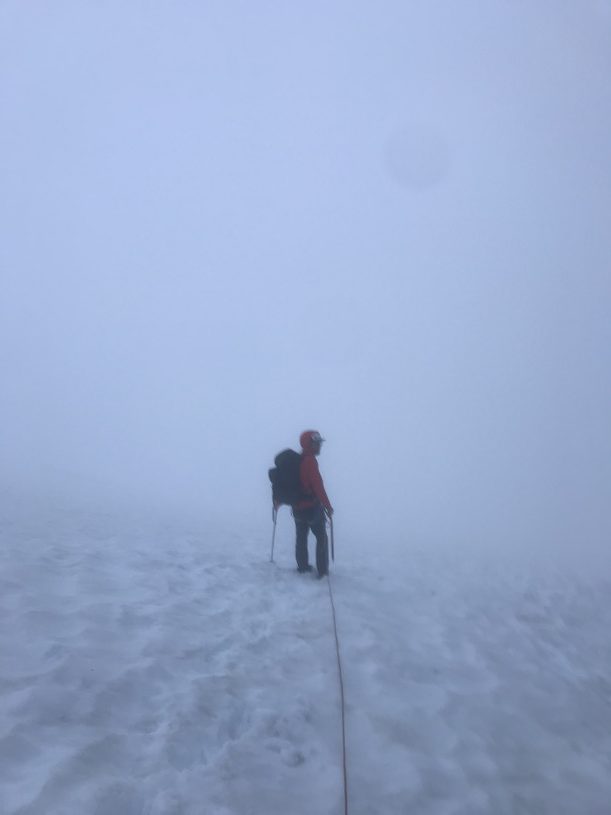 Roped up for glacier crossing