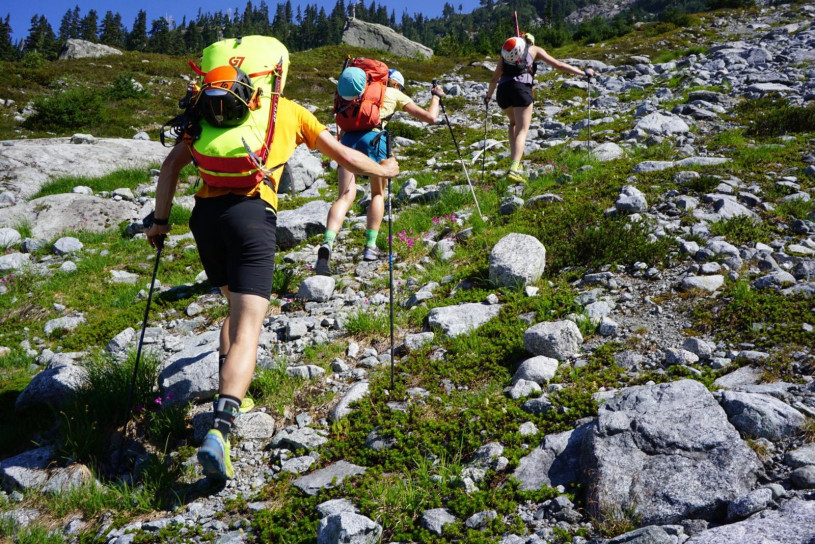 Hiking up into the alpine